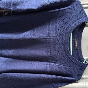 Navy Textured Crewneck Sweater - Croft & Barrow